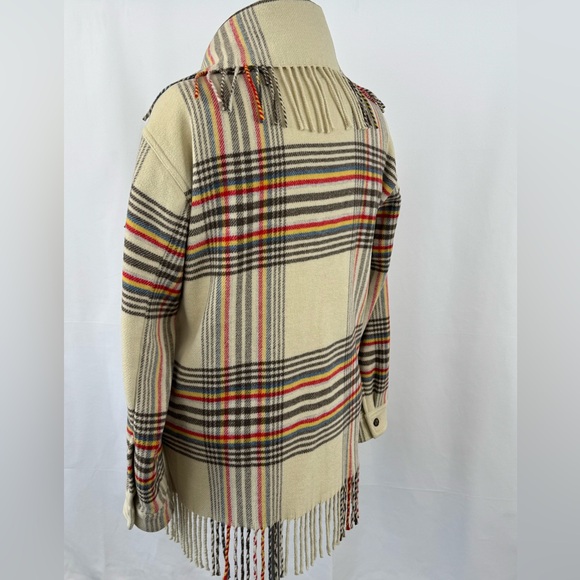 Polo Ralph Lauren Cream Plaid Fringe Jacket Women's Size XS (generous) NWOT - Picture 8 of 11